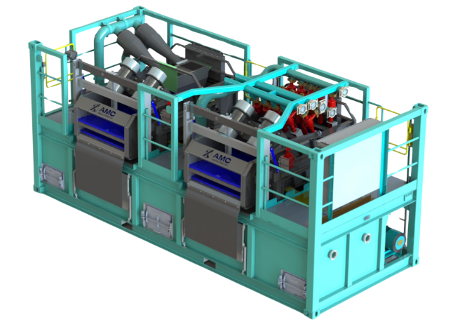 Le recycleur 1500 R est une conception Allemande conçue pour recycler la boues de forage afin d'éliminer les solides présents dans la boue.